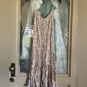 Yellow, floral dress